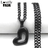 Gothic Love Heart Pendant Necklace Halloween Gift Jewelry