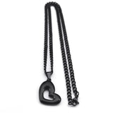 Gothic Love Heart Pendant Necklace Halloween Gift Jewelry