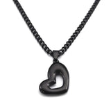 Gothic Love Heart Pendant Necklace Halloween Gift Jewelry