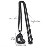 Gothic Love Heart Pendant Necklace Halloween Gift Jewelry