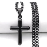 Stainless Steel Cross Pendant Necklace Men Female Prayer