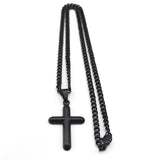 Stainless Steel Cross Pendant Necklace Men Female Prayer