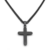 Stainless Steel Cross Pendant Necklace Men Female Prayer