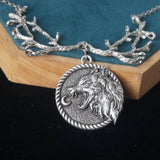 Witch Wolf Head Moon Necklace Gothic Jewelry Gift
