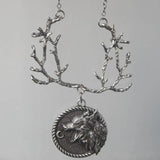 Witch Wolf Head Moon Necklace Gothic Jewelry Gift