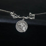 Witch Wolf Head Moon Necklace Gothic Jewelry Gift