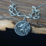 Witch Wolf Head Moon Necklace Gothic Jewelry Gift