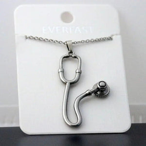 DIY 3D Funny Stethoscope Stainless Steel Custom Necklace
