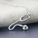 DIY 3D Funny Stethoscope Stainless Steel Custom Necklace