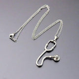 DIY 3D Funny Stethoscope Stainless Steel Custom Necklace