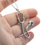 DIY 3D Funny Stethoscope Stainless Steel Custom Necklace