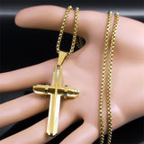 Men's Stainless Steel Cross Chain Necklace Hip Hop Pendant Jewelry