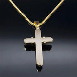 Men's Stainless Steel Cross Chain Necklace Hip Hop Pendant Jewelry