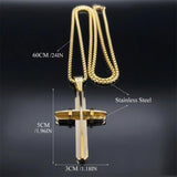 Men's Stainless Steel Cross Chain Necklace Hip Hop Pendant Jewelry