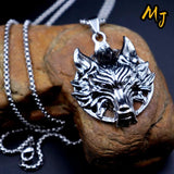 Vintage Wolf Head Necklace Gothic Punk HipHop Animal Party Jewelry