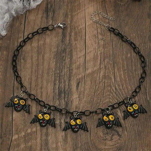 Funny Pumpkin Ghost Necklace Halloween Collarbone Chain