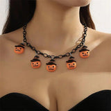 Funny Pumpkin Ghost Necklace Halloween Collarbone Chain