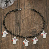 Funny Pumpkin Ghost Necklace Halloween Collarbone Chain