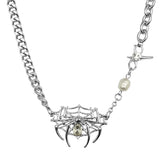 Gothic Punk Crystal Heart Pendant Necklace