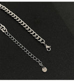 Gothic Punk Crystal Heart Pendant Necklace