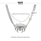 Gothic Punk Crystal Heart Pendant Necklace