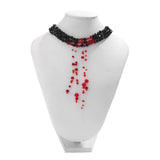 European Gothic Red Tassel Necklace for Women Halloween