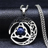 Irish Knot Moon Statement Necklace Silver Pendant Jewelry