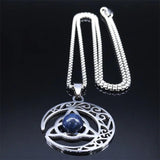 Irish Knot Moon Statement Necklace Silver Pendant Jewelry