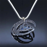 Irish Knot Moon Statement Necklace Silver Pendant Jewelry
