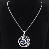Irish Knot Moon Statement Necklace Silver Pendant Jewelry