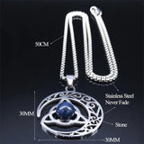 Irish Knot Moon Statement Necklace Silver Pendant Jewelry