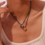 Goth Heart Pendant Choker Halloween Necklace Women