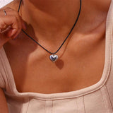Goth Heart Pendant Choker Halloween Necklace Women