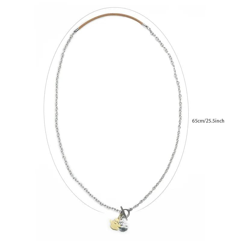 Halloween Ghost Pendant Necklace Stainless Steel Cowhide Women's Party