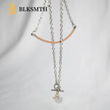 Halloween Ghost Pendant Necklace Stainless Steel Cowhide Women's Party