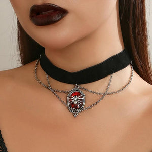 Gothic Spider Choker Necklace for Women Halloween Accessories