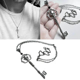 Vintage Skull Necklace Statement Pendant Chain Gothic Jewelry Punk Choker Chain