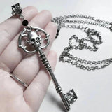 Vintage Skull Necklace Statement Pendant Chain Gothic Jewelry Punk Choker Chain