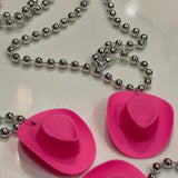 Disco Cowgirl Straw Hat Necklace Halloween Carnival Party