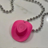 Disco Cowgirl Straw Hat Necklace Halloween Carnival Party