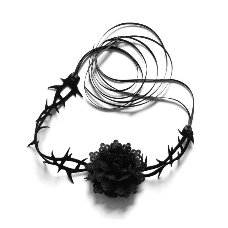 Sexy Thorny Rose Choker Necklaces Collar Choker Women