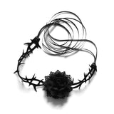 Sexy Thorny Rose Choker Necklaces Collar Choker Women