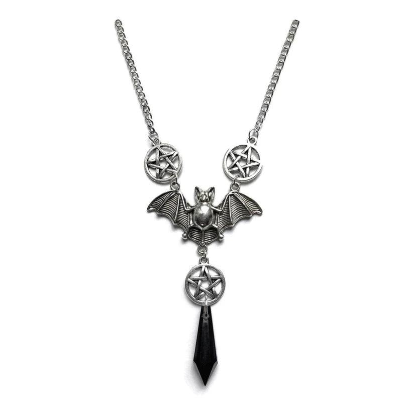Halloween Bat Necklace Gothic Pendant for Women