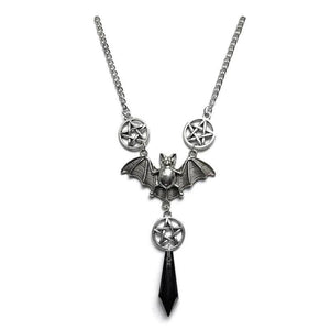 Halloween Bat Necklace Gothic Pendant for Women