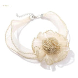 Rose Choker Necklace Flower Chain Collarbone Chain Women Halloween Party