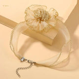 Rose Choker Necklace Flower Chain Collarbone Chain Women Halloween Party