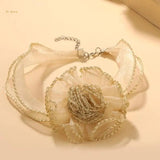 Rose Choker Necklace Flower Chain Collarbone Chain Women Halloween Party