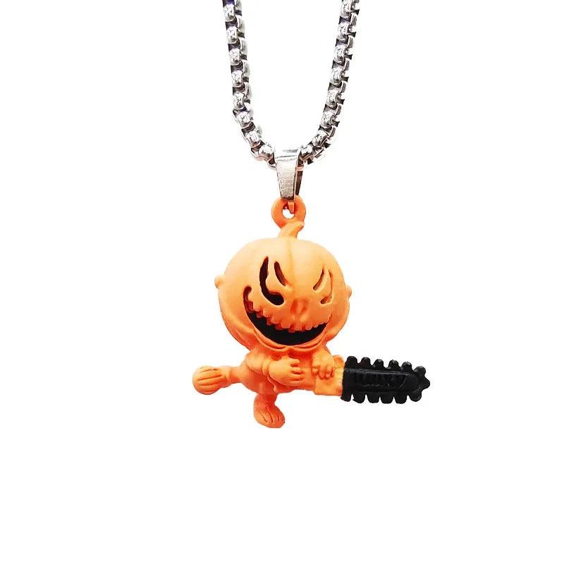 Funny Cartoon Pumpkin Pendant Necklace