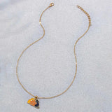 Halloween Two Cats Holding Pumpkin Dripping Necklace Cartoon Enamel Charm