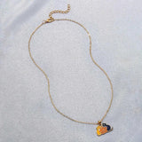 Halloween Two Cats Holding Pumpkin Dripping Necklace Cartoon Enamel Charm